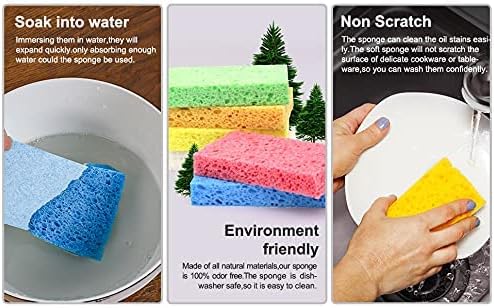 ARCLIBER Cellulose Sponges, Heavy Duty Scrub Kitchen Sponge, Clean Tough Messes - Image 9