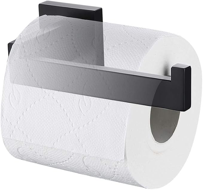 TASTOS Toilet Paper Holder Matte Black, Toilet Tissue Roll Holders Dispenser - Image 2