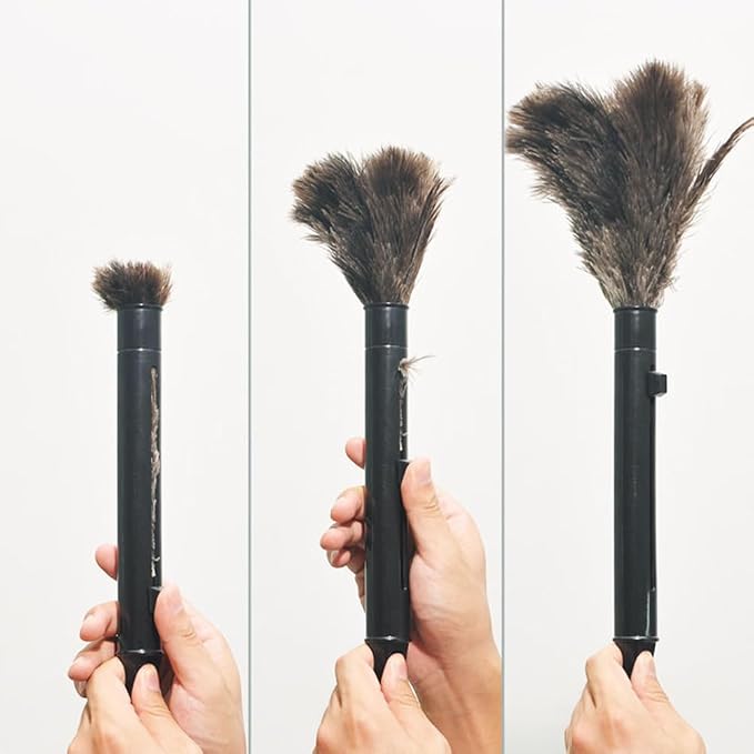 2pcs Feather Duster, Retractable Handle Fluffy and Natural Feather Duster - Image 5