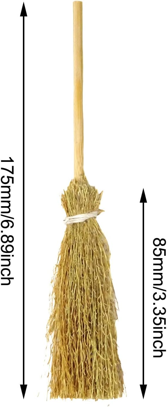 Honbay 10PCS Miniature Artificial Mini Straw Brooms - Image 2