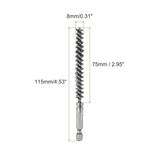 HARFINGTON 5Pcs Bore Brush Stainless Steel 8mm Dia Cleaning Twisted Wire Brush - Image 2