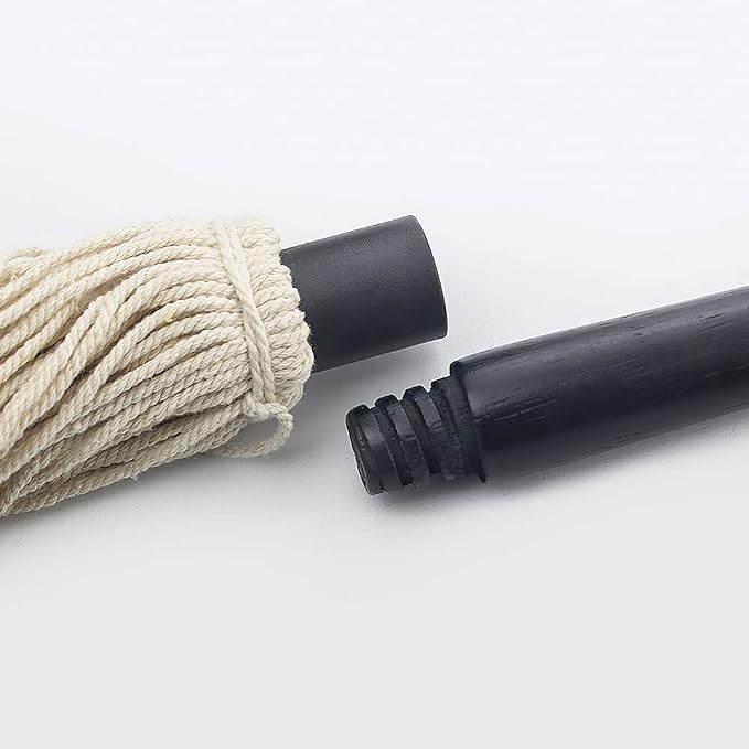 Grill Basting Mop, YFWOOD 18 Inch Grill Basting Brush BBQ Mop Black Wooden Long - Image 3