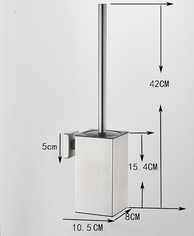 Toilet Bowl Brush and Holder Square, Stainless Steel Square Wall Mounted Toilet - Image 6