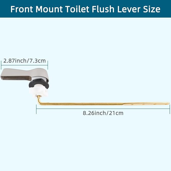 Hygie Rinse 2PCS Metal Toilet Handle Lever Flush Replacement, Universal Front - Image 2