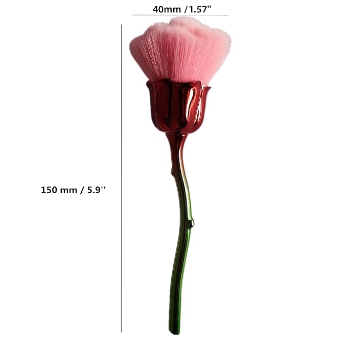 4 Pcs Nail Art Dust Powder Remover Cleaner Brush，Rose Nail Art Powder Dust - Image 2