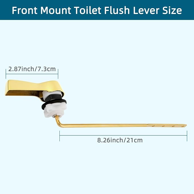 Hygie Rinse 2PCS Metal Toilet Handle Lever Flush Replacement, Universal Front - Image 4