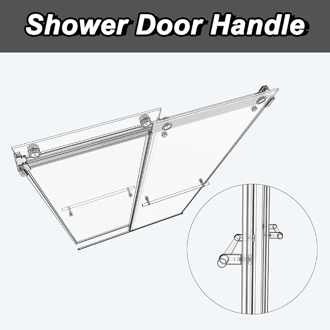 Sunrosa Frameless Double Sliding Shower Door 44-48" W x 76" H, 5/16" Thick - Image 6