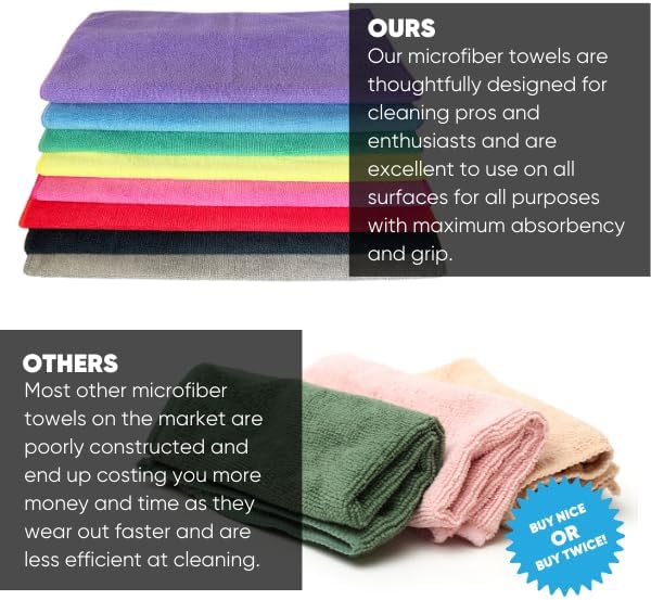 12" x 12" MW Pro Multi-Surface Microfiber Cleaning Cloths | White - Image 7