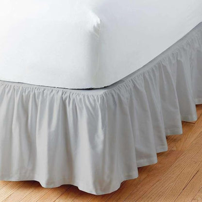 SlumberWell King Bed Skirt with Split Corners, Soft Microfiber, 24 Inch Drop, Light Grey Solid, Elegant Ruffled Design