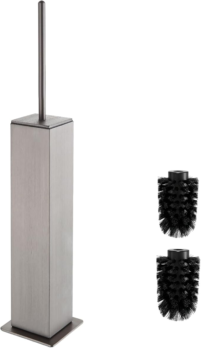 Toilet Brush and Holder Floor Standing, Brushed Nickel by BVLBath