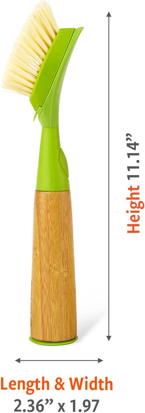 Full Circle Suds Up, Soap Dispensing Dish Brush, Tough Plant-Fiber Bristles & - Image 3