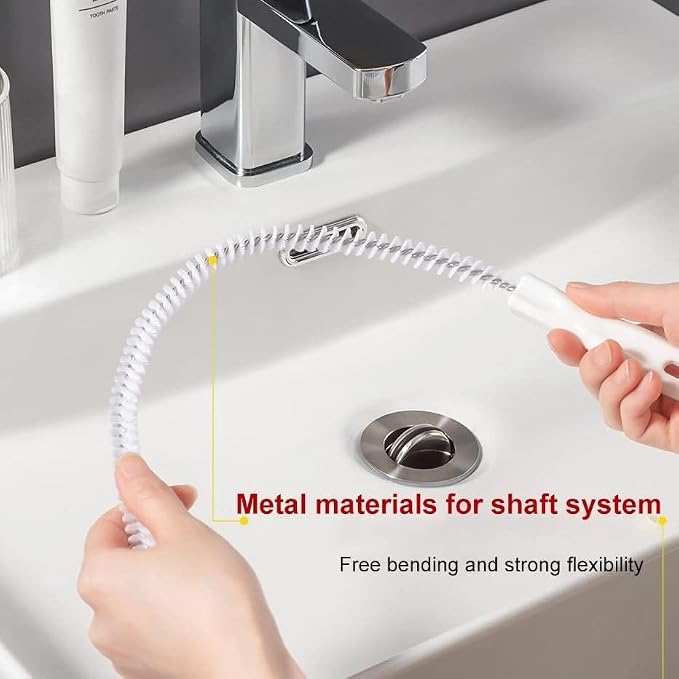 Pipe Dredging Brush Bathroom Hair Sewer Sink Cleaning Brush Drain Cleaner Clog - Image 4