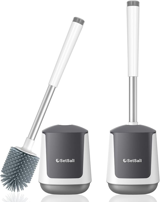 SetSail Silicone Toilet Bowl Brush and Holder Automatic Toilet Brushes by SetSail