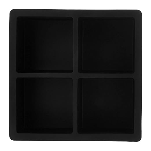 Amazon Basics Silicone Square Ice Cube Trays, 4.25 x 4.25 x 1.77 in - Image 2