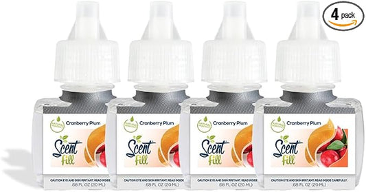 Scent Fill Cranberry Plum Plug in Air Freshener, 4 Scented Oil Refills by ScentFill