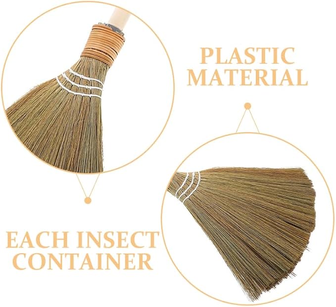 SAFIGLE Handwoven Miscanthus Straw Broom Soft Bristle Indoor Sweeper Removable - Image 7
