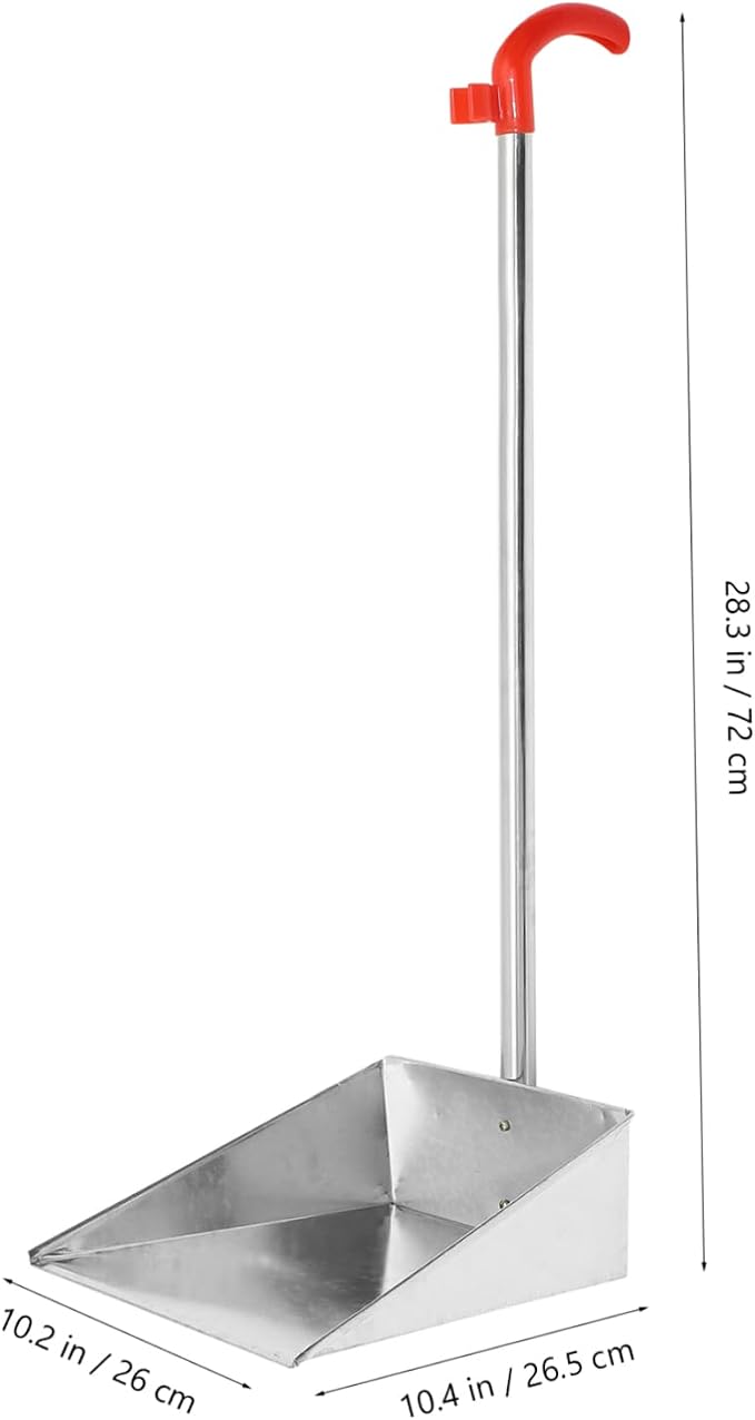 NOLITOY Ergonomic Long Handle Dustpan Brush Metal Dustpan - Image 4