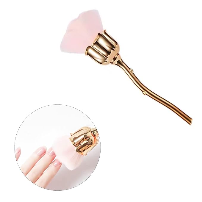 4 Pcs Nail Art Dust Powder Remover Cleaner Brush，Rose Nail Art Powder Dust - Image 6