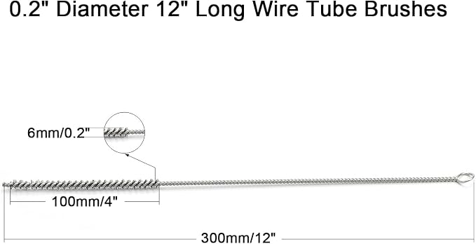 Utoolmart Steel Wire Tube Brush 12" x 1/4" Spiral Long Handle Cleaning Brush - Image 2