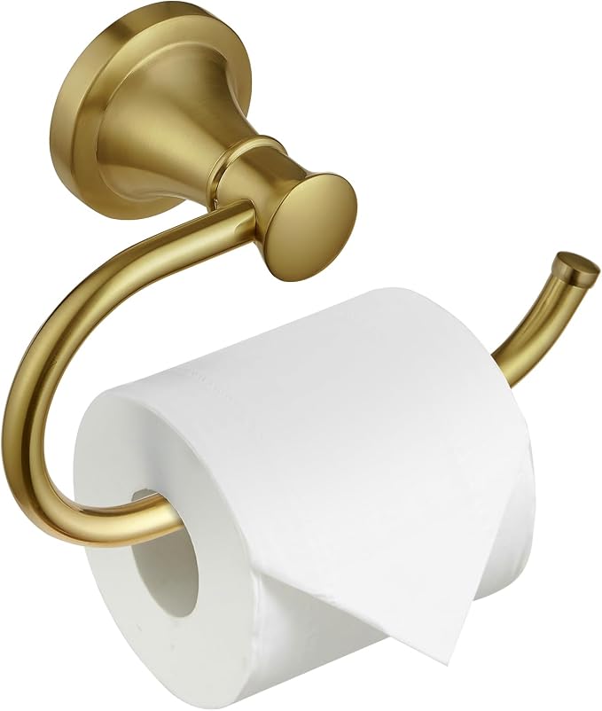 BESy Brushed Gold Toilet Tissue Paper Holder Brushed Gold Bathroom Accessories by BESy