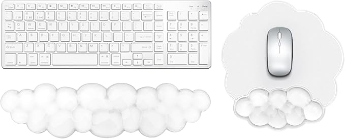 Gel Cloud Keyboard and Mouse Wrist Rest, Cute Wrist Support and Arm Support Rest by KEPUTAIER