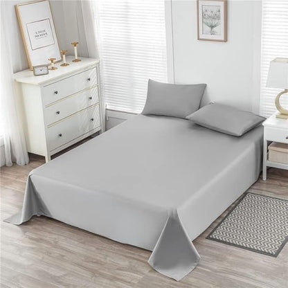WenBags Lightweight Waterproof Flat Sheet 90 * 98 Inches King Size-Mattress Protector for Bed & Couch, Pet Hair Resistant Cover Ideal for Dogs & Cats, Perfect for Hotels & Hospitals(LightGray)