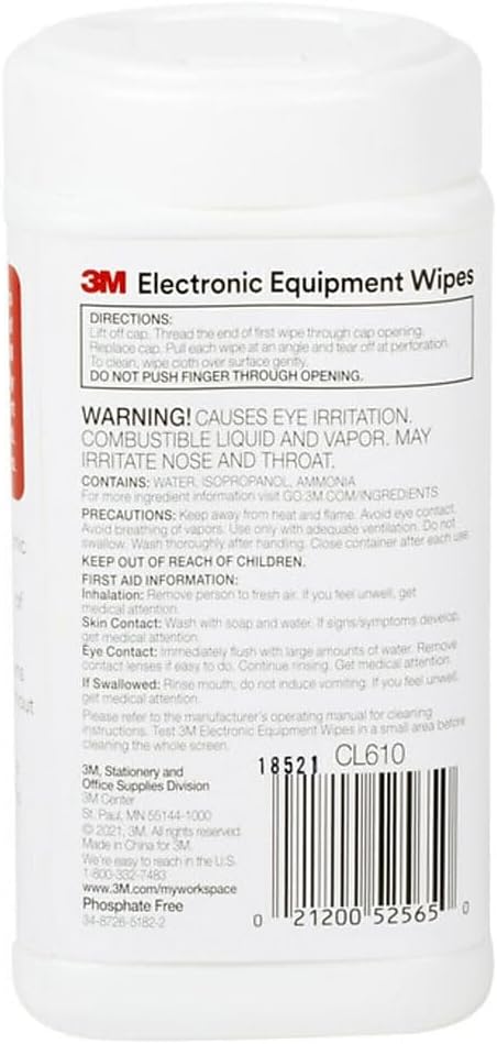 3M Antistatic Wipes, 80-Count Canister, Safe - Image 7