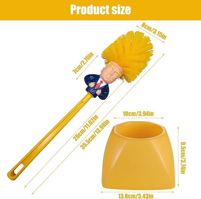 3 Set Trump Toilet Brush with Holder，Make Toilet Clean agin Trump Toilet Brush， - Image 3