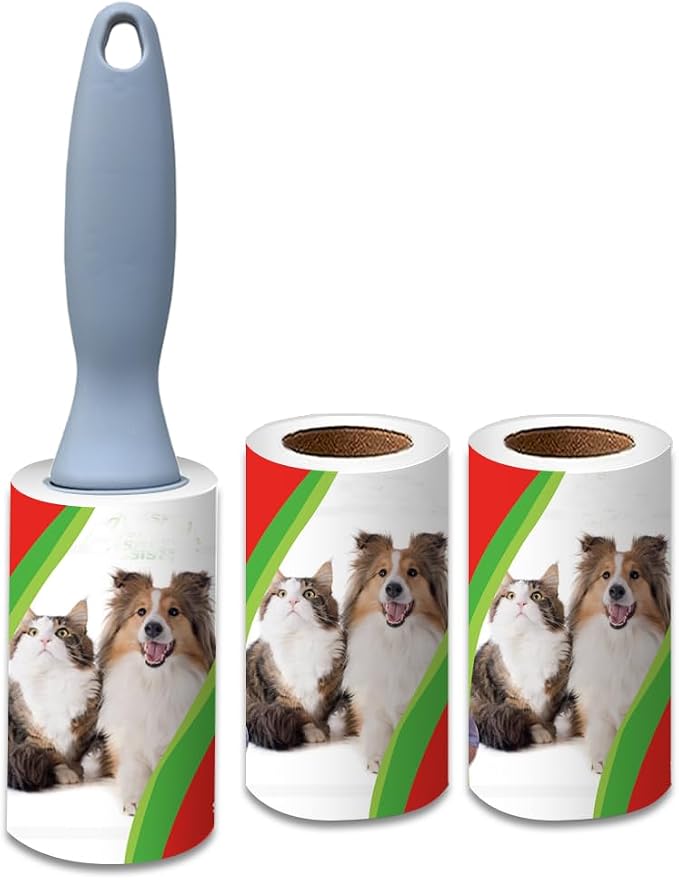 Pet Hair Lint Rollers, 3 Pack, 90 Sheets Each– Reusable Sticky Roller by vantaly