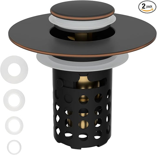 Universal Bathroom Sink Drain Strainer Hair Catcher 2PCS Upgraded by Greatcomfortathome