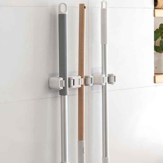 Broom Holder Wall Mount Mop and Command Broom Hanger Organizer Wall Mount Self - Image 4
