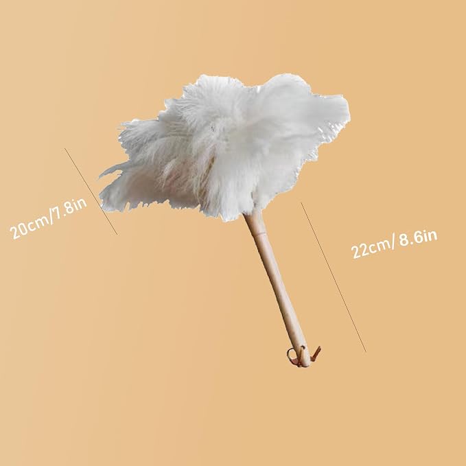 Ostrich Feather Dusters, Naturally Soft, Solid Wood Handle, 17.3'' Long - Image 3