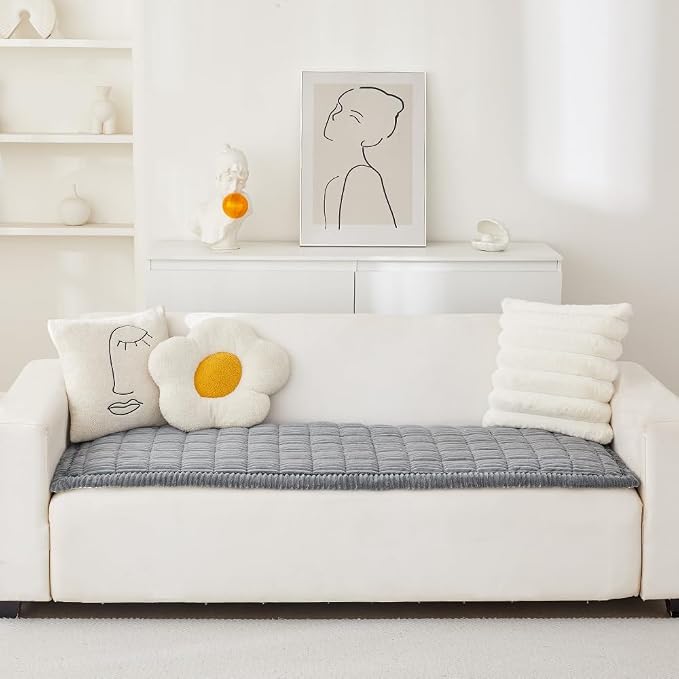 Couch Cover for Dogs Washable, Fuzzy Pet Couch Covers for 3 Cushion Sofa Pet - Image 2