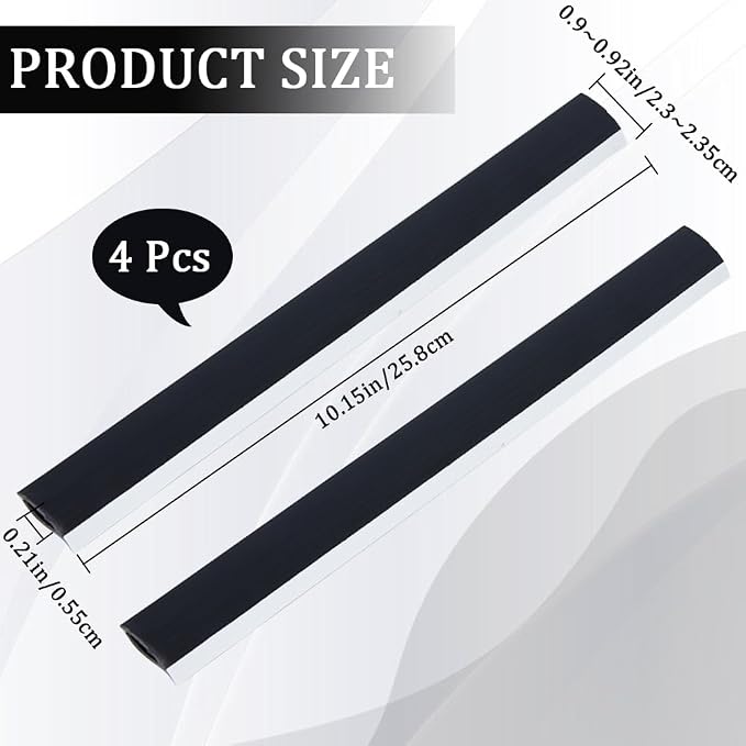 CRASPIRE 4Pcs Dustpan Rubber Edge Strips Adhesive Replacement Lip Black Broom - Image 2