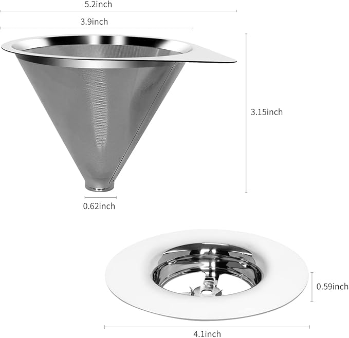 LHS Pour Over Coffee Dripper Reusable Coffee Filter Paperless Coffee Filter - Image 3