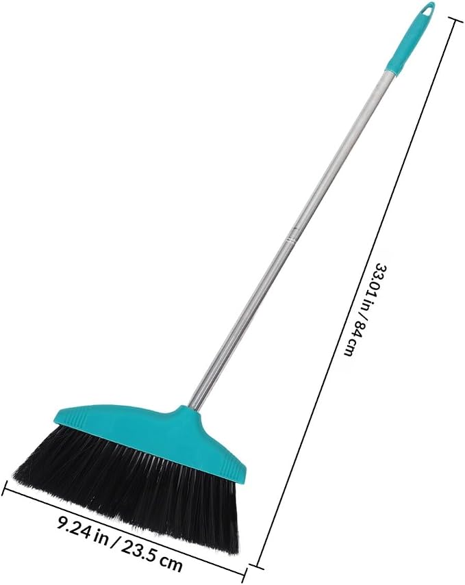 Cabilock Soft Bristle Indoor Broom Stainless Steel Handle Heavy Duty Floor - Image 2