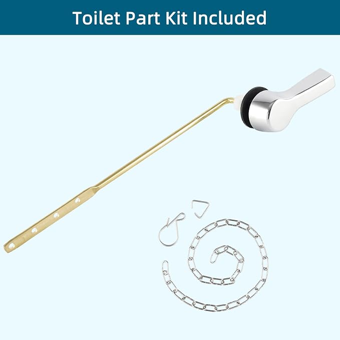 Hygie Rinse Metal Toilet Handle Lever Flush Replacement, Universal Front Mount - Image 4