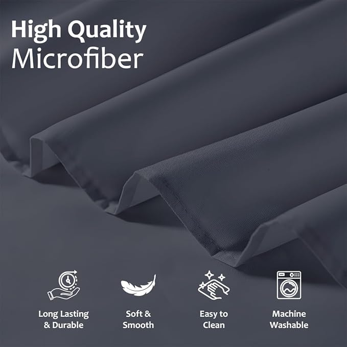 Shreem Linen Ruffled Bed Skirt with Split Corners, Gathered Style, 100% Microfiber, 30-Inch Drop, Dust Ruffle Bedskirt with Platform, Short Queen, Dark Grey