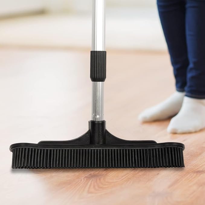 ForPro Extendable Salon Broom, Non-Scratch Rubber Bristles, Aluminum Handle - Image 5