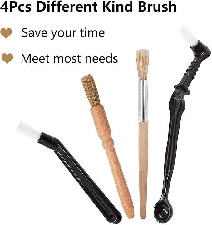 DXary 8 Pieces Coffee Brush Set Professional Espresso Brush Kit Include Wooden - Image 2