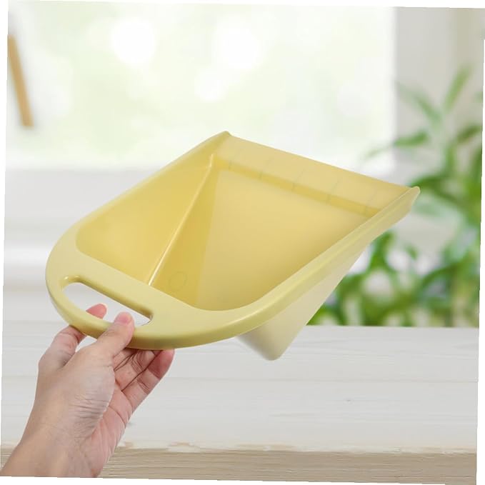 Small Handheld Dustpan Set 2pcs, Portable Lime Yellow Plastic Dust Pan - Image 6
