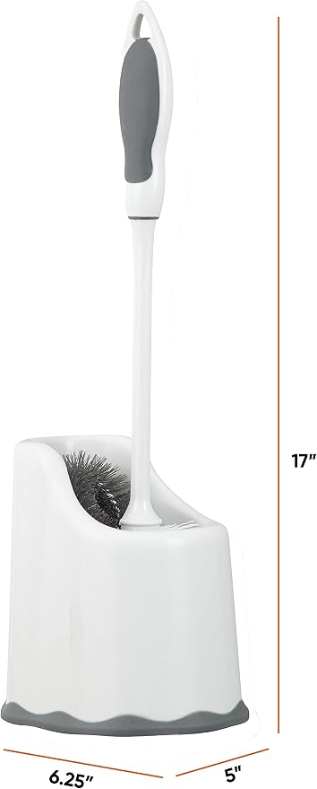 Superio Toilet Brush with Holder Grey, Comfort Grip, Matching Caddy, Clean - Image 2