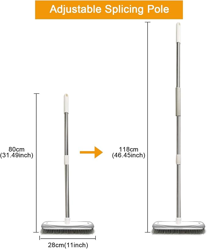 Push Broom, Tub Tile Broom Brush, Stiff Bristles Broom - Image 3