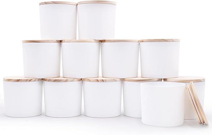 12 OZ Thick Candle Jars for Making Candles 12 Pcs, Empty Jars by Showin