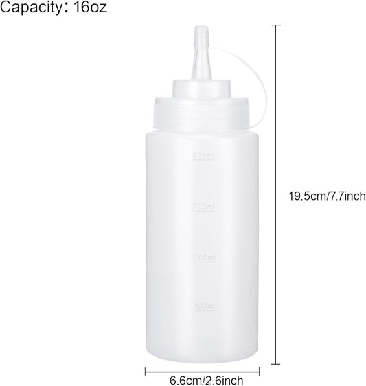 Condiment Squeeze Bottles Ketchup Dispenser, 4 Pack 16oz Squeeze Bottles - Image 2