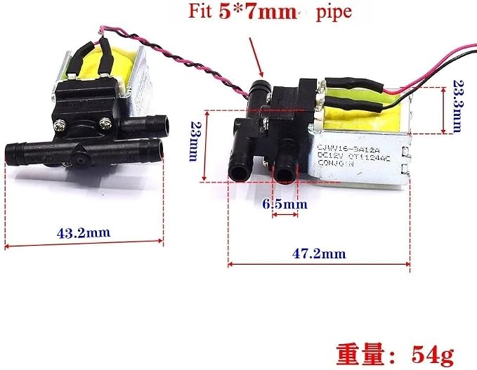 CJWV16-3A12A DC 12V Mini 2-Position 3-Way Solenoid Water Valve Flow Control - Image 4