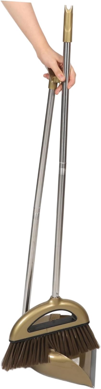 FRCOLOR Broom Dustpan Gold Broom Scraper Set Long Handle Dustpan - Image 5