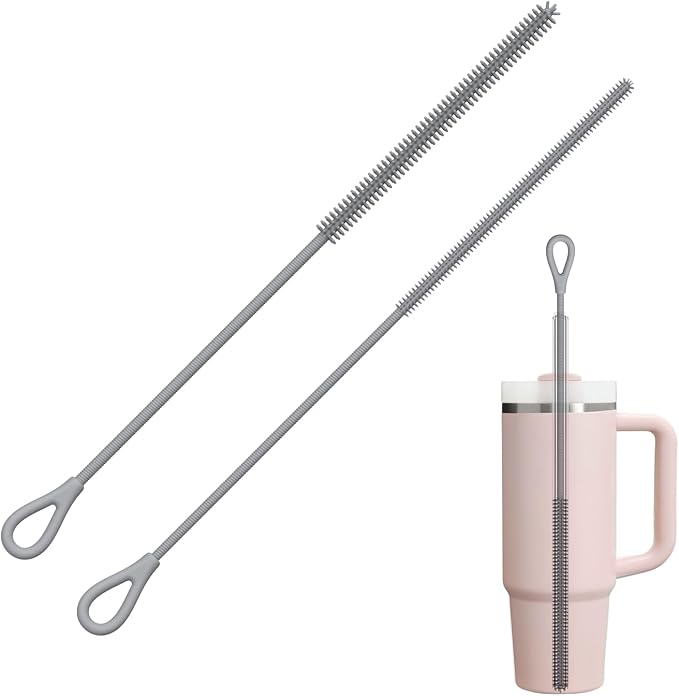 YOTIME Silicone Straw Cleaner Brush, Non-slip Handle Soft and Bendable by YOTIME