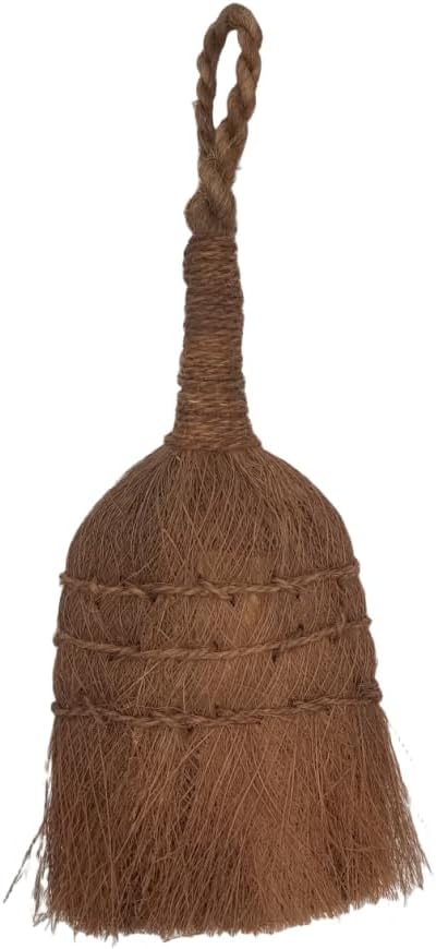 Palm Fiber Handheld Small Broom, Natural Bristle, Handmade Mini Fireplace Broom by Unknown