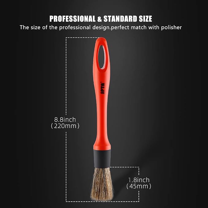 SPTA Car Detailing Brush Set, 5 Pack Soft Mixed Hair Auto Detail Brush Kit No - Image 3
